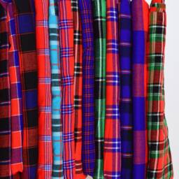 Ethnic Maasai Shuka Blanket - Acrylic African Throw, Sarong, Wrap - thumbnail 4