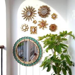"Peruvian Mirrors ""Sol Ojal Turquoise"