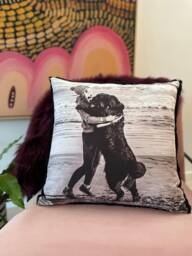 Faux Fur Photo Cushion Personalized Memorial Keepsake Pillow