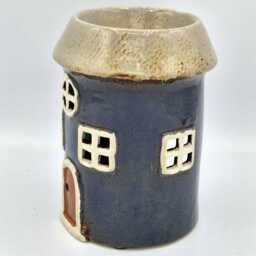 Ceramic Wax Melt/Oil Burner - Round Slate Coloured Cottage - thumbnail 3