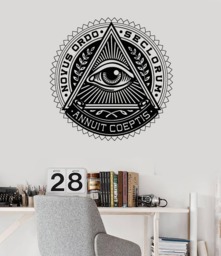 Wall Vinyl Art Mural Picture All Seeing Eye Illuminati Parlour Decal - #2692Dn - thumbnail 1