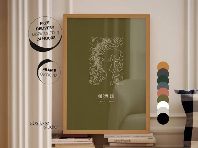 Custom Topographic Map Print Contour New Home Gift City Wall Art National Park Location Coordinates For Him - image 1