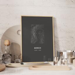 Custom Topographic Map Print Contour New Home Gift City Wall Art National Park Location Coordinates For Him - thumbnail 2
