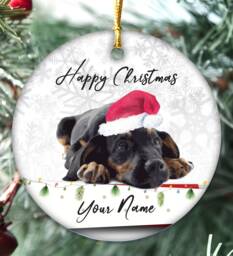 Handmade Personalised Name Doberman Christmas Bauble Puppy Pet Xmas Gift Tree Decoration