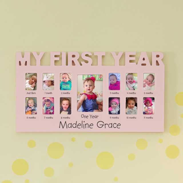 Personalized Baby's First 12 Months Frame - Gift For Newborn Year Baby Registry Choose From Blue Or Pink - image 1