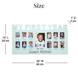 Personalized Baby's First 12 Months Frame - Gift For Newborn Year Baby Registry Choose From Blue Or Pink - thumbnail 3