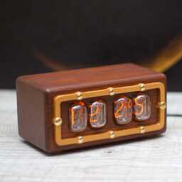 In12 Nixie Tube Clock Ash Wood Case With Orange Backlight