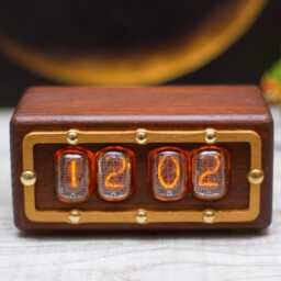 In12 Nixie Tube Clock Ash Wood Case With Orange Backlight - thumbnail 2
