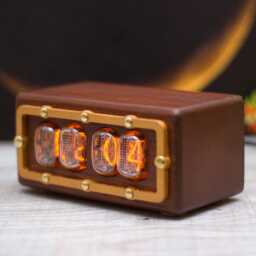 In12 Nixie Tube Clock Ash Wood Case With Orange Backlight - thumbnail 3