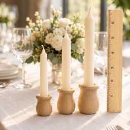 Wooden Candle Holder Wedding Centerpiece Table Display Rustic Home Accent Farmhouse Mantel Styling Housewarming Gift Natural Candles Stick - thumbnail 1