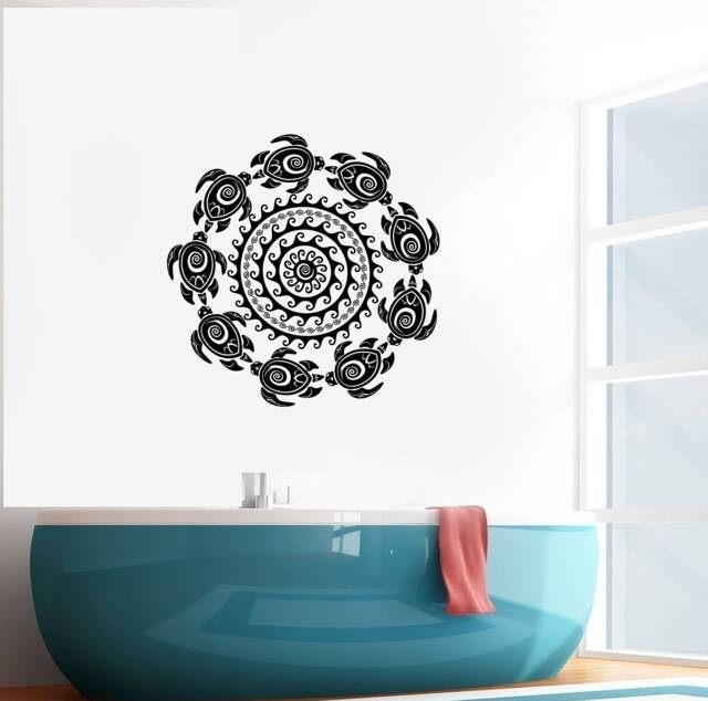 Sea Turtles Vinyl Wall Decal Marine Ocean Art Animal Room Interior Stickers Mural - #2927Di - image 1