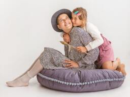 Floor Pillow Kids, Round Pillow, Cushion Seating, Large Pom Play Pillow, Reading Nook Cushion, Floor Tent - thumbnail 1