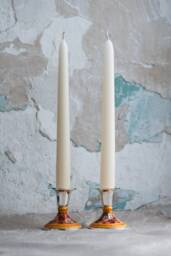 Candle Holders, Table Decoration, Candlestick, New Home Gift, Shabbat Judaica, Bat Mitzvah Jewish Art, Centerpiece - thumbnail 1