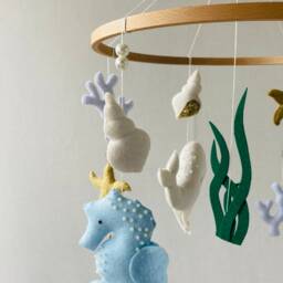 Whale Baby Mobile, Nursery Felt Mobile, ??cean Mobile Boy, Crib Girl, Newborn Present, Shower Gift - thumbnail 3