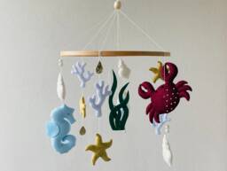 Whale Baby Mobile, Nursery Felt Mobile, ??cean Mobile Boy, Crib Girl, Newborn Present, Shower Gift