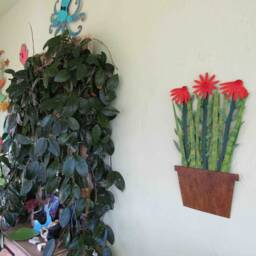 Recycled Metal Flower Wall Art Handmade Coneflower Sculpture - 11x19 - thumbnail 3