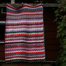 Alouette Nice French New Afghan Blanket, Baby Crocheted Stripes, Nice Colors - thumbnail 2