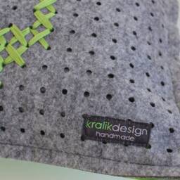 Felt Decorative Pillow, Embroidered - thumbnail 2