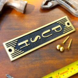 Push Door Sign By Themetalfoundry Brass Or Aluminium House Art Deco Plaque Stylish Information Metal Wall - thumbnail 3