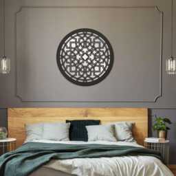 Round Wooden Wall Mirror Tunis 60cm
