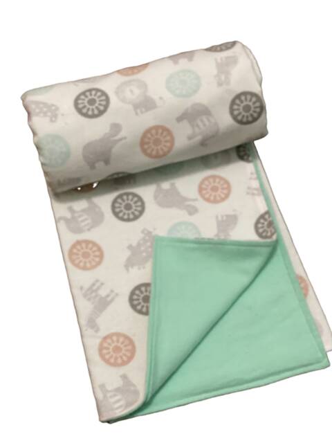 Moroccan Safari Baby Stroller Blanket - 100% Cotton Flannel, Newborn Gift - image 1