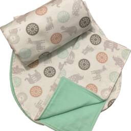 Moroccan Safari Baby Stroller Blanket - 100% Cotton Flannel, Newborn Gift - thumbnail 4