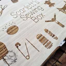 Wooden Engraved Sewing Box Personalised - thumbnail 2
