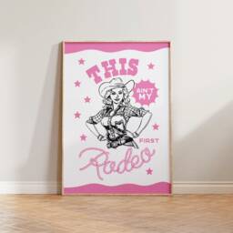 Western Cowgirl Print, Wild West Poster, This Ain't My First Rodeo Wall Art, Vintage Decor, Colourful Bedroom Prints - thumbnail 2