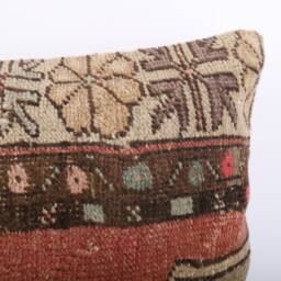 Handwoven Turkish Kilim Lumbar Pillow Bohemian Home Decor - 16x24 Inch - thumbnail 3