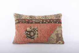 Handwoven Turkish Kilim Lumbar Pillow Bohemian Home Decor - 16x24 Inch - thumbnail 1