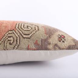Handwoven Turkish Kilim Lumbar Pillow Bohemian Home Decor - 16x24 Inch - thumbnail 4