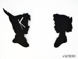 Peter Pan & Wendy - Set Of 2 Silhouettes Silhouette Wall Clock - thumbnail 1