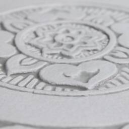Handmade Ceramic Tile Mandala Wall Art, Grey & White - 30cm/11.8 - thumbnail 2
