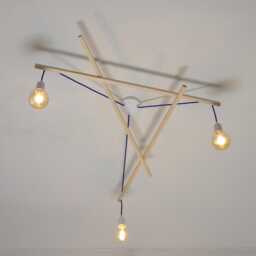 Asterisme Pendant Light 3 Bulbs Natural Wood Scandinavian Pendantmodern Pendantminimalist Pendanthanging Fixture - thumbnail 3