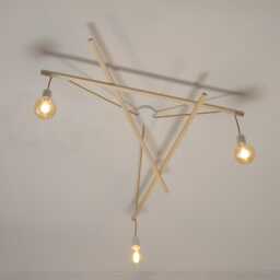 Asterisme Pendant Light 3 Bulbs Natural Wood Scandinavian Pendantmodern Pendantminimalist Pendanthanging Fixture