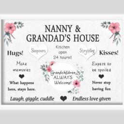 Nanny Grandad House Rules Family Print Gift - Home Unframed - thumbnail 2