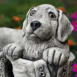 Spaniel Statue in Boots Stone Dog Figurine Cute Puppy Garden Decoration Concrete Sculpture Outdoor Pet Ornament Handmade Yard Art - thumbnail 2