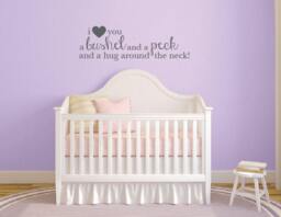 I Love You A Bushel & Peck Wall Decal, Baby Nursery Decor, Children's Quote Stickers, Nursery Decals Db376 - thumbnail 1
