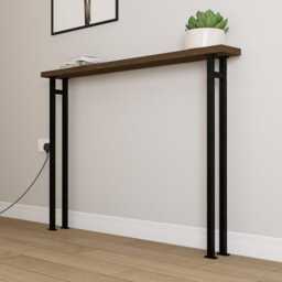 Skinny Hallway Console Table Slim Wood Entryway Table, Black - thumbnail 3