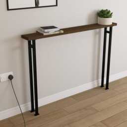 Skinny Hallway Console Table Slim Wood Entryway Table, Black - thumbnail 2