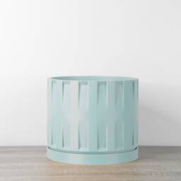 "Colosseum Planter With Drainage & Saucer in Cotton Candy Blue, Unique 3D-Printed Plant Pot, Small To Large Sizes 4"" 5"" 6"" 7"" 8" - thumbnail 4