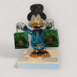 Blue Pop Art Resin Duck Sculpture Alec Monopoly Inspired, Luxury Home Decor, Cool Art, Gallery Money Art - thumbnail 2
