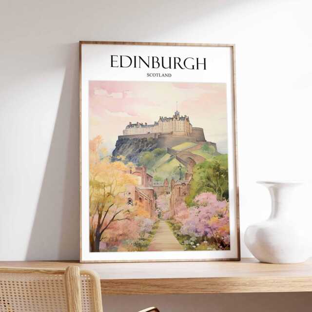 Edinburgh Travel Poster Botanical Scotland Art Print - image 1