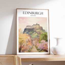 Edinburgh Travel Poster Botanical Scotland Art Print - thumbnail 1