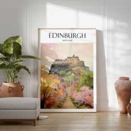 Edinburgh Travel Poster Botanical Scotland Art Print - thumbnail 2