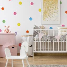 Polka Dot Wall Stickers - Rainbow Watercolour Decal's Dots Watercolor Spots - thumbnail 2