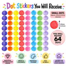 Polka Dot Wall Stickers - Rainbow Watercolour Decal's Dots Watercolor Spots - thumbnail 3