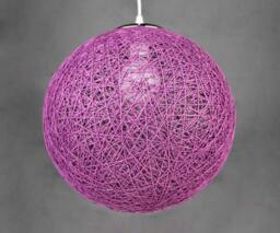 Handwoven Paper Rope Purple Pendant Light Spherical Hanging Lamp