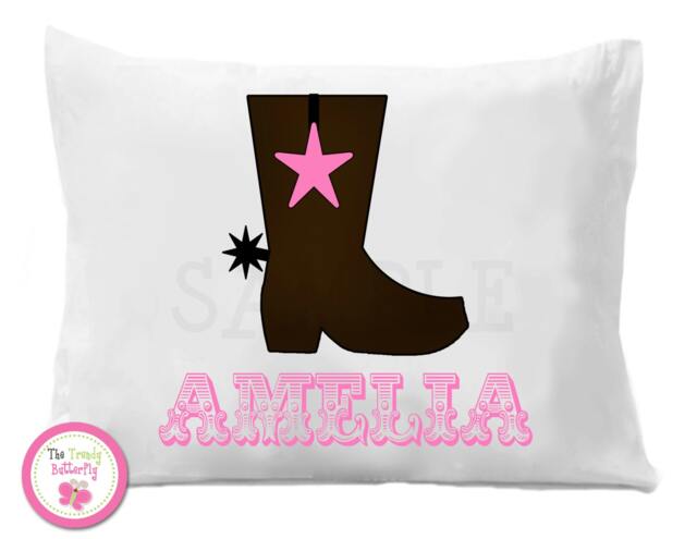 Western Pillow Case , Cowgirl Boots Personalized - image 1