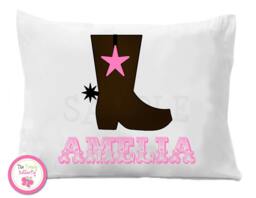 Western Pillow Case , Cowgirl Boots Personalized - thumbnail 1